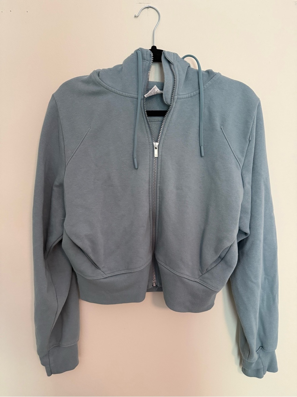all in motion Cropped Zip-Up Hoodie Jacket - Dusty Blue